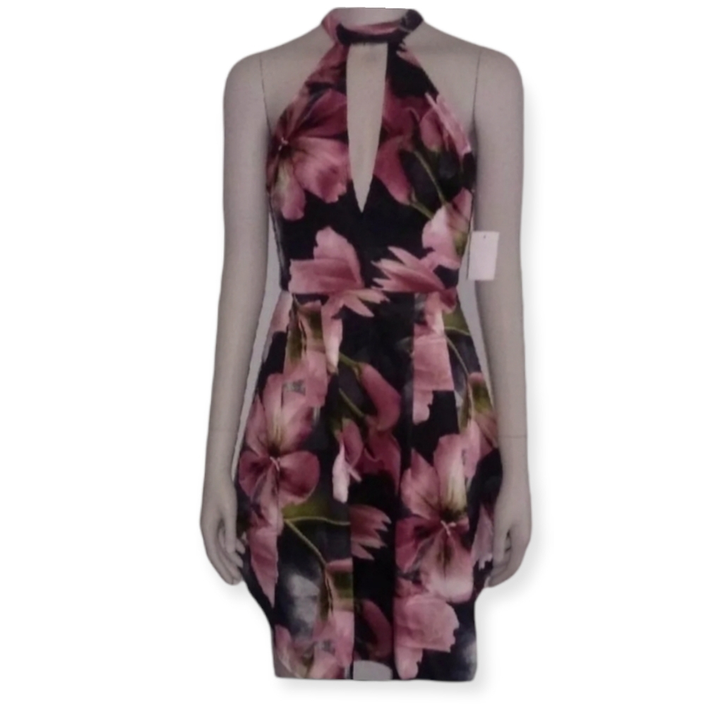 CHARLOTTE RUSSE Y2K floral print dress with choker size small